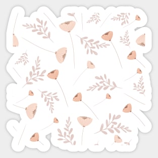 Blush flowers pattern illustration Sticker